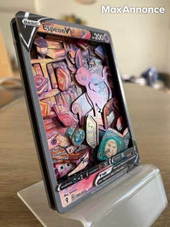 Carte 3D ShadowBox Pokemon Espeon V Evolving Skies 180/203