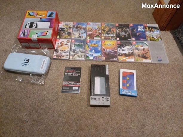Nintendo Switch OLED Blanche – Mega Bundle avec 14 jeux 