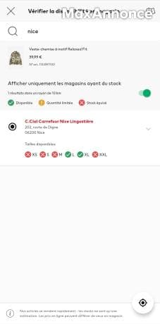 Achat au H&M du centre commercial Carrefour de Nice