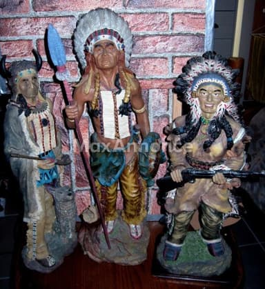 3 grandes statues d indien