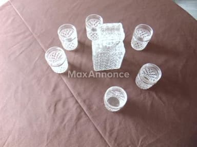 Service à whisky vintage en verre taillé