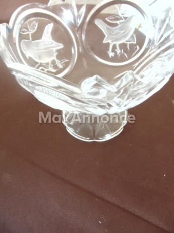 Coupe en cristal gravé Inspiration René Lalique Art Déco