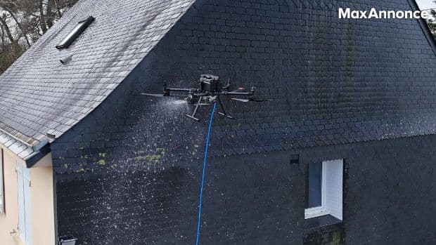 Nettoyage de toitures et nettoyage de façades par drone
