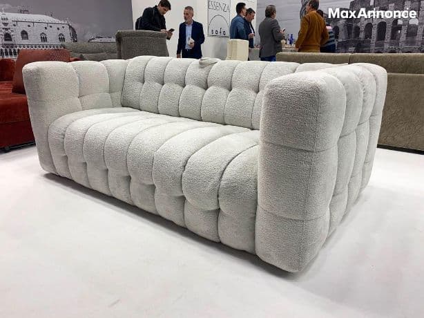 Canapé convertible 3 places, Velours, déhoussable