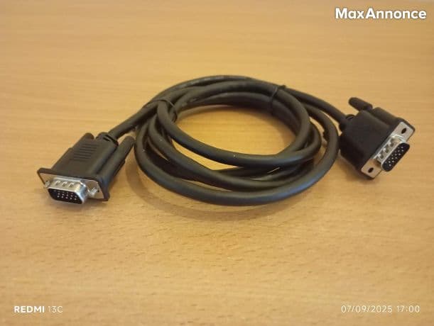 Câble svga standard mâle mâle noir 1,80 m 