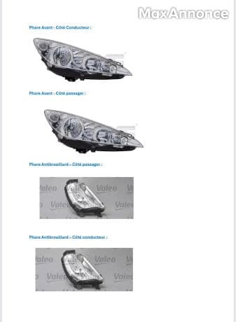 PHARES AVANT+ANTIBROUILLARDS PEUGEOT 308-NEUFS JAMAIS MONTES