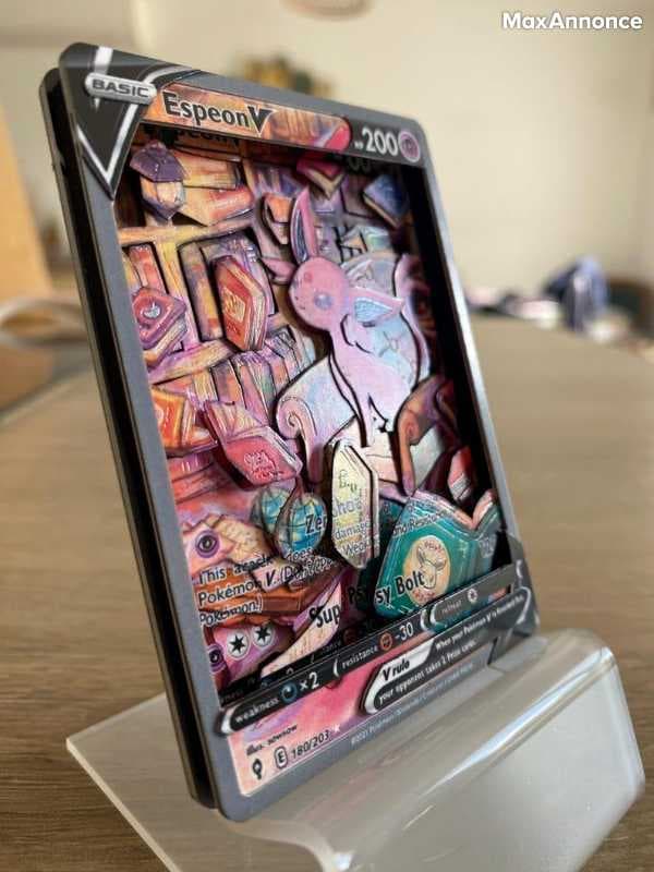 Carte 3D ShadowBox Pokemon Espeon V Evolving Skies 180/203