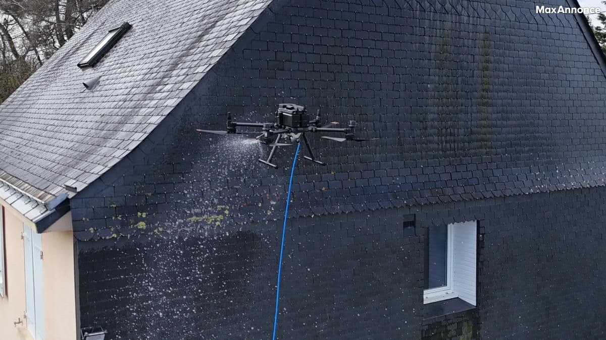 Nettoyage de toitures et nettoyage de façades par drone
