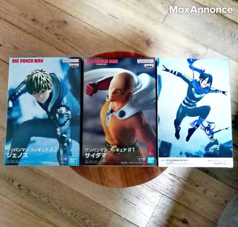 One Punch Man Lot de 3 Figurines Genos Saitama Sonic