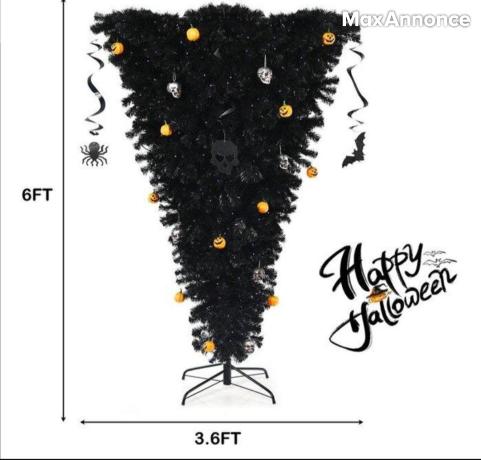 Arbre de Noël artificiel cachemire noir 7pi avec ornements 